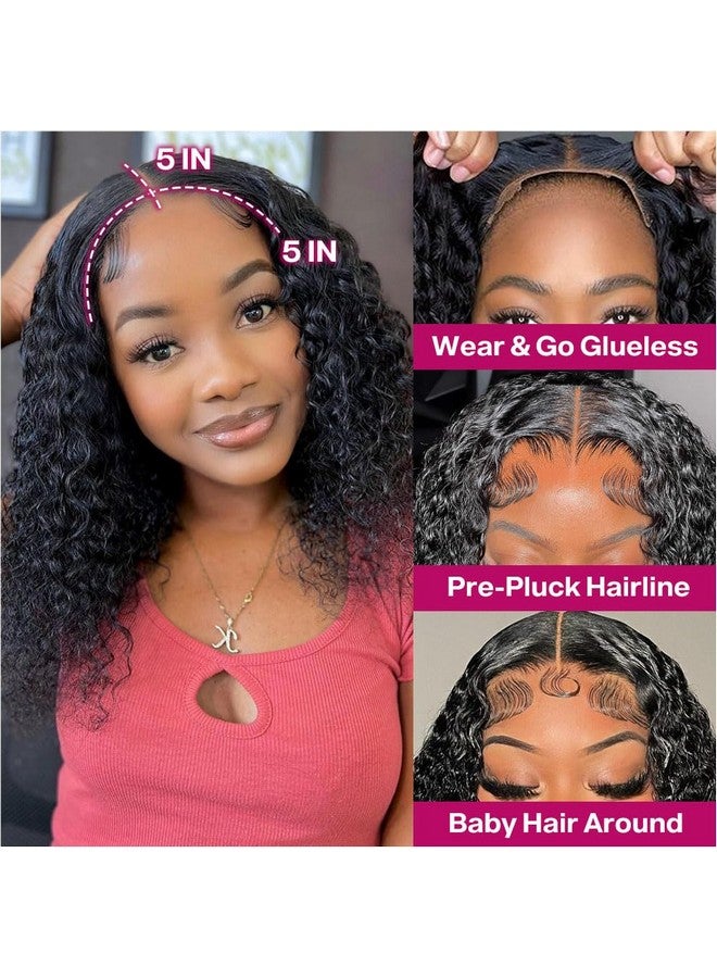 Ailwelia Deep Wave Bob Wig Human Hair 200% Density 5X5 Hd Lace Closure Wigs Human Hair Bob Wigs For Black Women Human Hair Wear And Go Glueless Wigs Curly Bob Wig Human Hair Wig Deep Wave Wig 14 Inch - Image 2