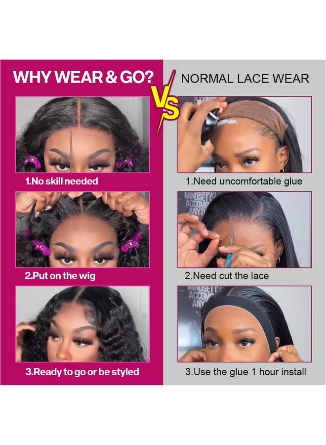 Ailwelia Deep Wave Bob Wig Human Hair 200% Density 5X5 Hd Lace Closure Wigs Human Hair Bob Wigs For Black Women Human Hair Wear And Go Glueless Wigs Curly Bob Wig Human Hair Wig Deep Wave Wig 14 Inch - Image 5
