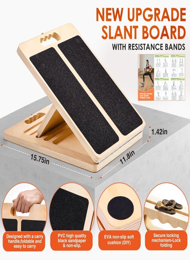 Mogenxoye Wooden Calf Stretching Slant Board, 320 Lbs Weight Capacity Adjustable Stretch Board, Suitable for Calf Ankle Velour Slant Board, Achilles Tendon Physical Therapy Leg Trainer, Leg & Foot Stretching - Image 2