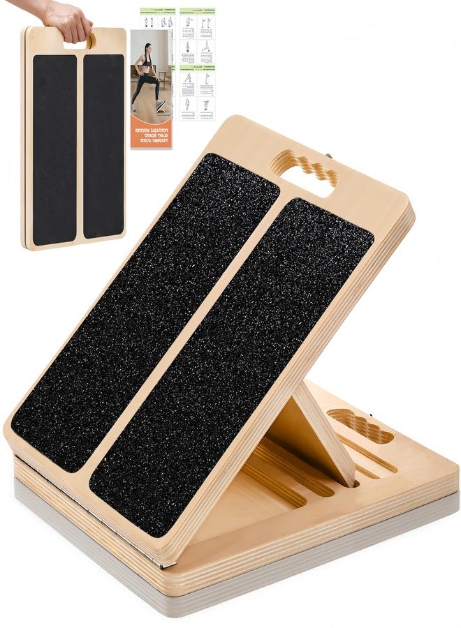 Mogenxoye Wooden Calf Stretching Slant Board, 320 Lbs Weight Capacity Adjustable Stretch Board, Suitable for Calf Ankle Velour Slant Board, Achilles Tendon Physical Therapy Leg Trainer, Leg & Foot Stretching - Image 1
