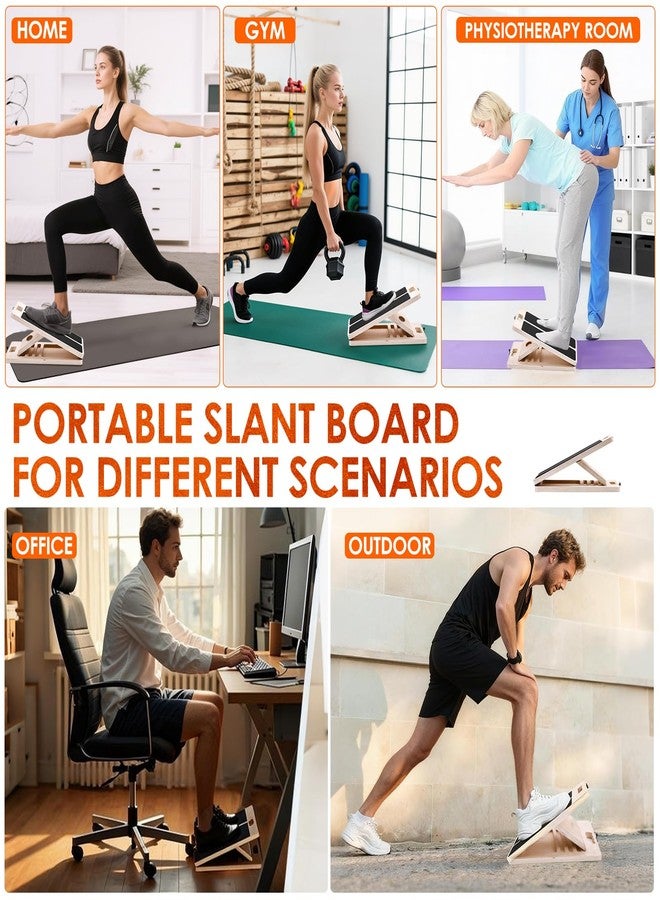 Mogenxoye Wooden Calf Stretching Slant Board, 320 Lbs Weight Capacity Adjustable Stretch Board, Suitable for Calf Ankle Velour Slant Board, Achilles Tendon Physical Therapy Leg Trainer, Leg & Foot Stretching - Image 4