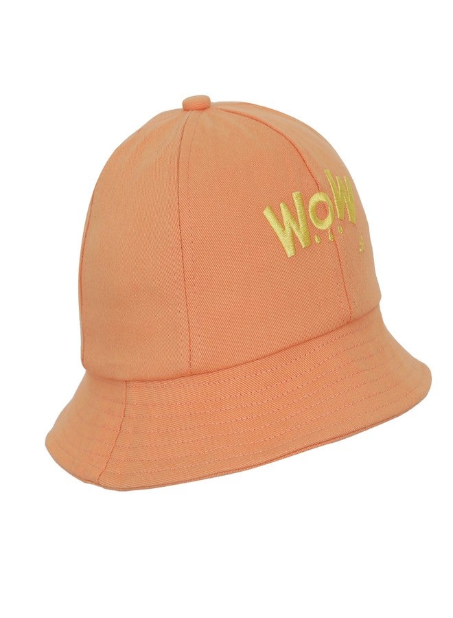 FabSeasons Kids Cotton Bucket Cap/Hat for Boys and Girls, for Sun Protection with Inner Elastic, fits for 3-8 Years (54 cm-Circumference) (Light Orange) - Image 5