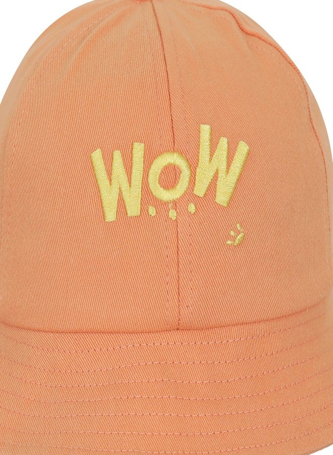 FabSeasons Kids Cotton Bucket Cap/Hat for Boys and Girls, for Sun Protection with Inner Elastic, fits for 3-8 Years (54 cm-Circumference) (Light Orange) - Image 4