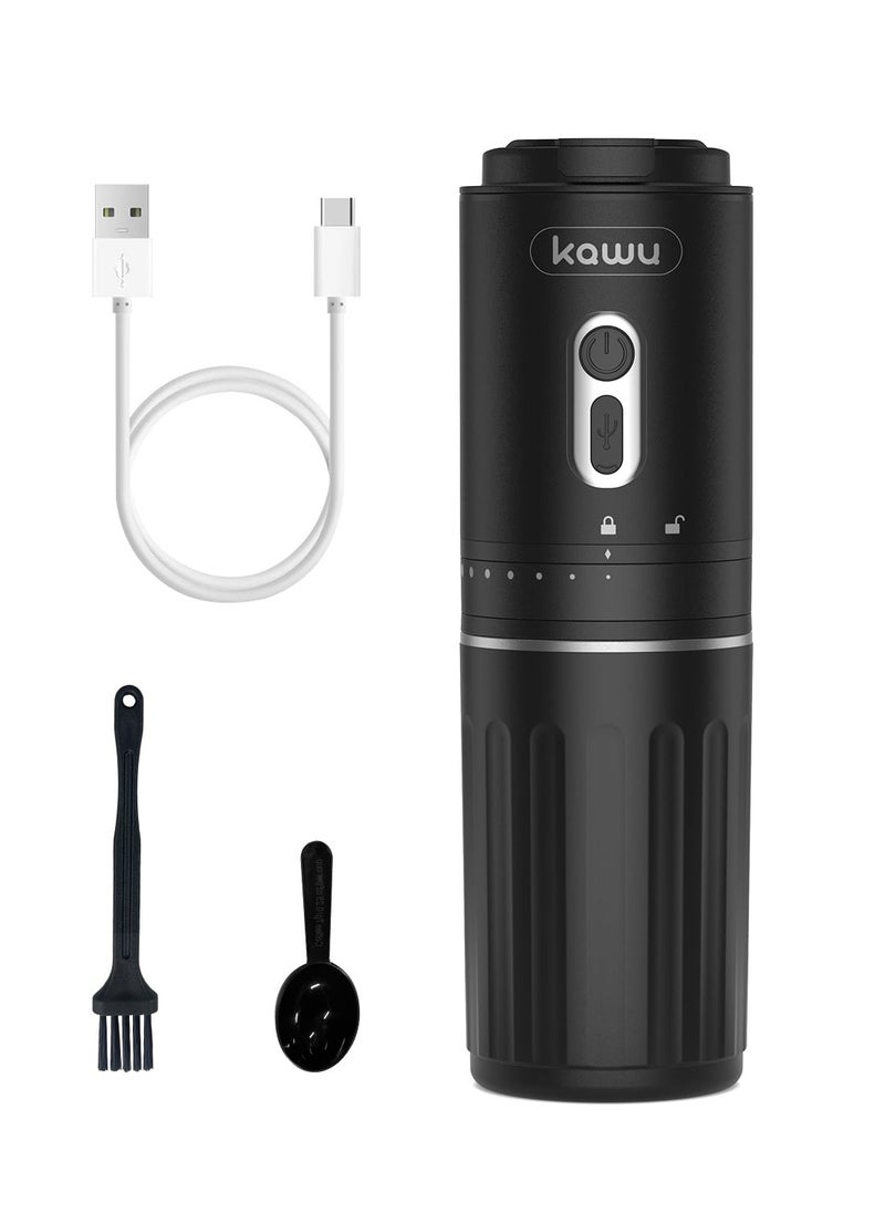 Kawu - Portable electric coffee bean grinder, rechargeable coffee bean grinder, battery powered, small coffee machine suitable for car, travel, camping and anywhere else - Image 1