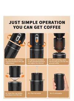 Kawu Portable electric coffee bean grinder, rechargeable coffee bean grinder, battery powered, small coffee machine suitable for car, travel, camping and anywhere else  - Image 4