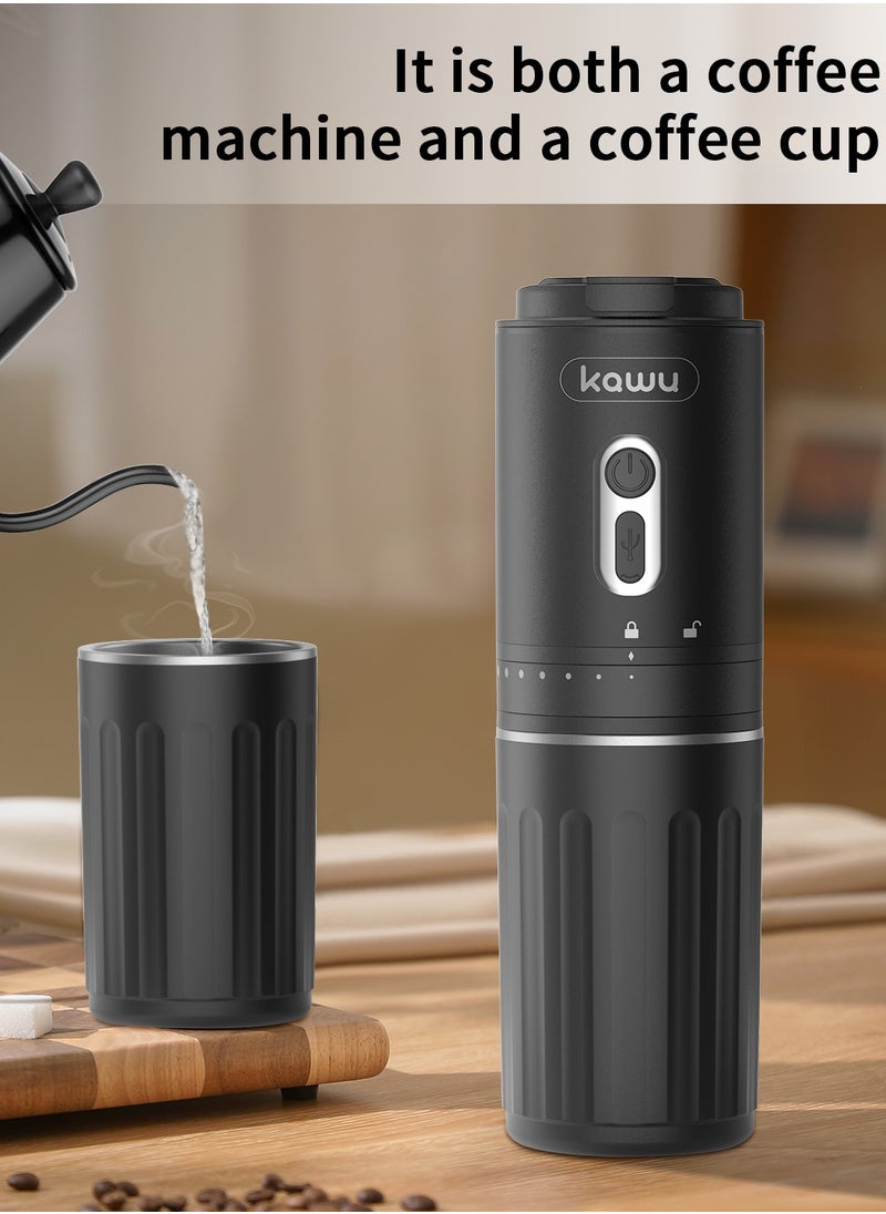 Kawu - Portable electric coffee bean grinder, rechargeable coffee bean grinder, battery powered, small coffee machine suitable for car, travel, camping and anywhere else - Image 1