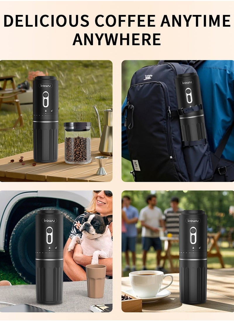 Kawu - Portable electric coffee bean grinder, rechargeable coffee bean grinder, battery powered, small coffee machine suitable for car, travel, camping and anywhere else - Image 1