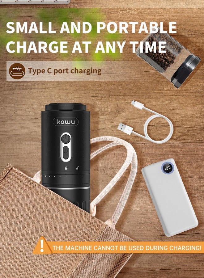 Kawu Portable electric coffee bean grinder, rechargeable coffee bean grinder, battery powered, small coffee machine suitable for car, travel, camping and anywhere else - Image 2