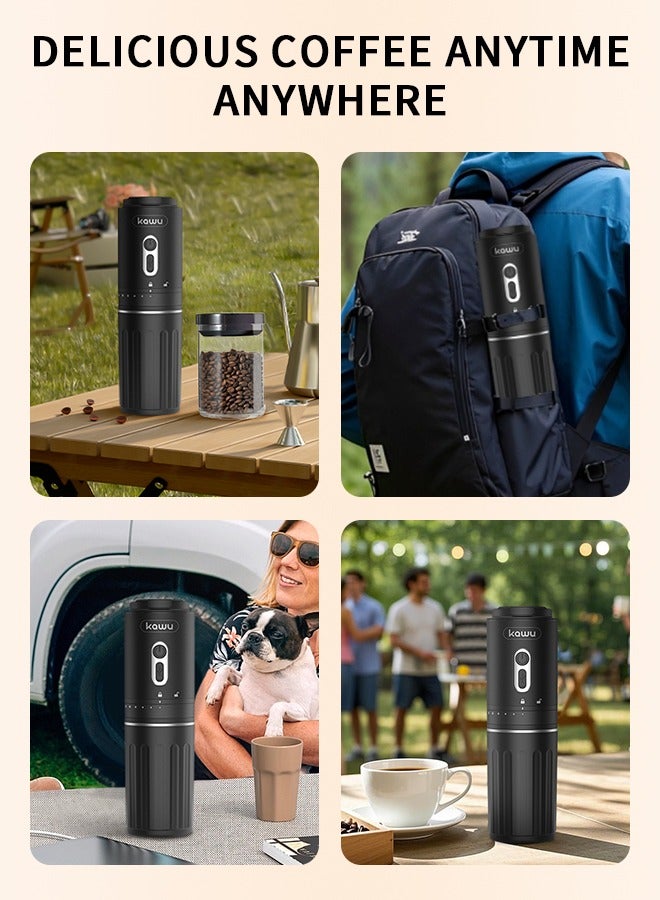 Kawu Portable electric coffee bean grinder, rechargeable coffee bean grinder, battery powered, small coffee machine suitable for car, travel, camping and anywhere else - Image 3
