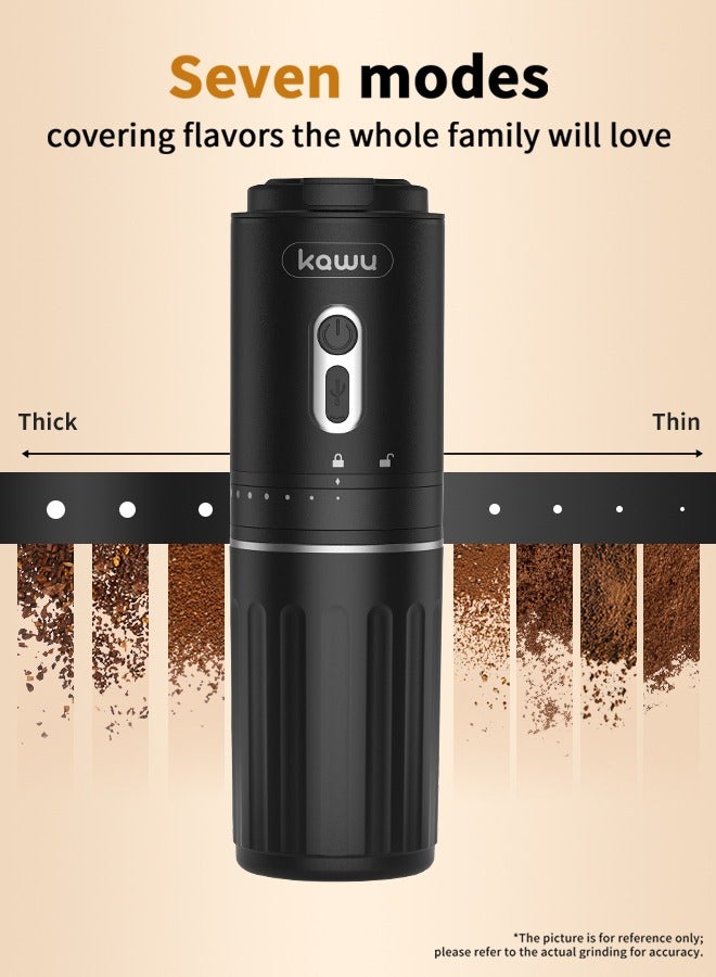Kawu Portable electric coffee bean grinder, rechargeable coffee bean grinder, battery powered, small coffee machine suitable for car, travel, camping and anywhere else - Image 5