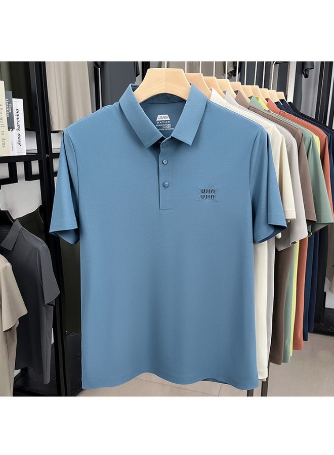 Uji High-End Short Sleeve Polo Shirt for Middle-Aged Men Casual Turn-down Collar Seamless Comfortable Summer Half Sleeve Top - Image 2