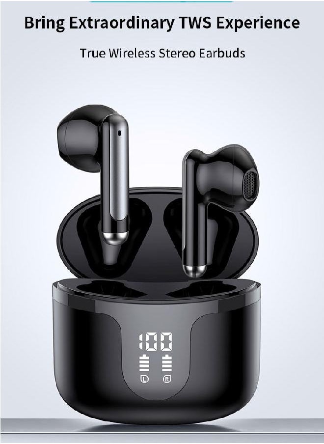 MARCAN MARCAN True Wireless Stereo Earbuds, Bluetooth Earbuds Touch Control 24h Strong Endurance, Semi-in-Ear Bluetooth 5.3 Headphones,Feather-Like Wearing, Open-Ear Listening, Black  - Image 1