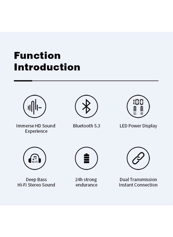 MARCAN MARCAN True Wireless Stereo Earbuds, Bluetooth Earbuds Touch Control 24h Strong Endurance, Semi-in-Ear Bluetooth 5.3 Headphones,Feather-Like Wearing, Open-Ear Listening, Black  - Image 3
