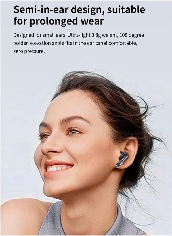 MARCAN MARCAN True Wireless Stereo Earbuds, Bluetooth Earbuds Touch Control 24h Strong Endurance, Semi-in-Ear Bluetooth 5.3 Headphones,Feather-Like Wearing, Open-Ear Listening, Black  - Image 4