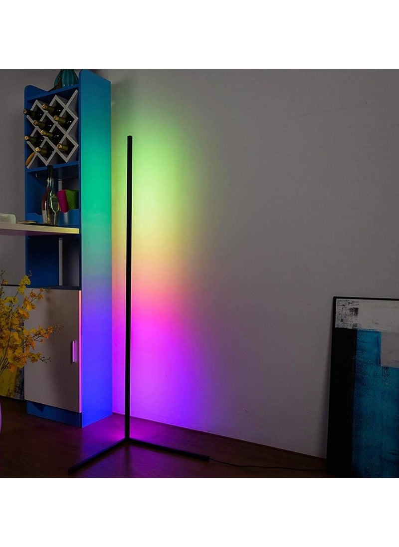 Goeco Smart RGB Floor Lamp, LED Floor Lamp Ambient Background Light, Modern Minimalism Color Changing LED Dimmable Torchiere, Black, 142cm, 20W Cool for Living Room, Bedroom and Play Room DIY  - Image 2