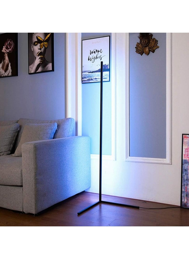 Goeco Smart RGB Floor Lamp, LED Floor Lamp Ambient Background Light, Modern Minimalism Color Changing LED Dimmable Torchiere, Black, 142cm, 20W Cool for Living Room, Bedroom and Play Room DIY  - Image 3