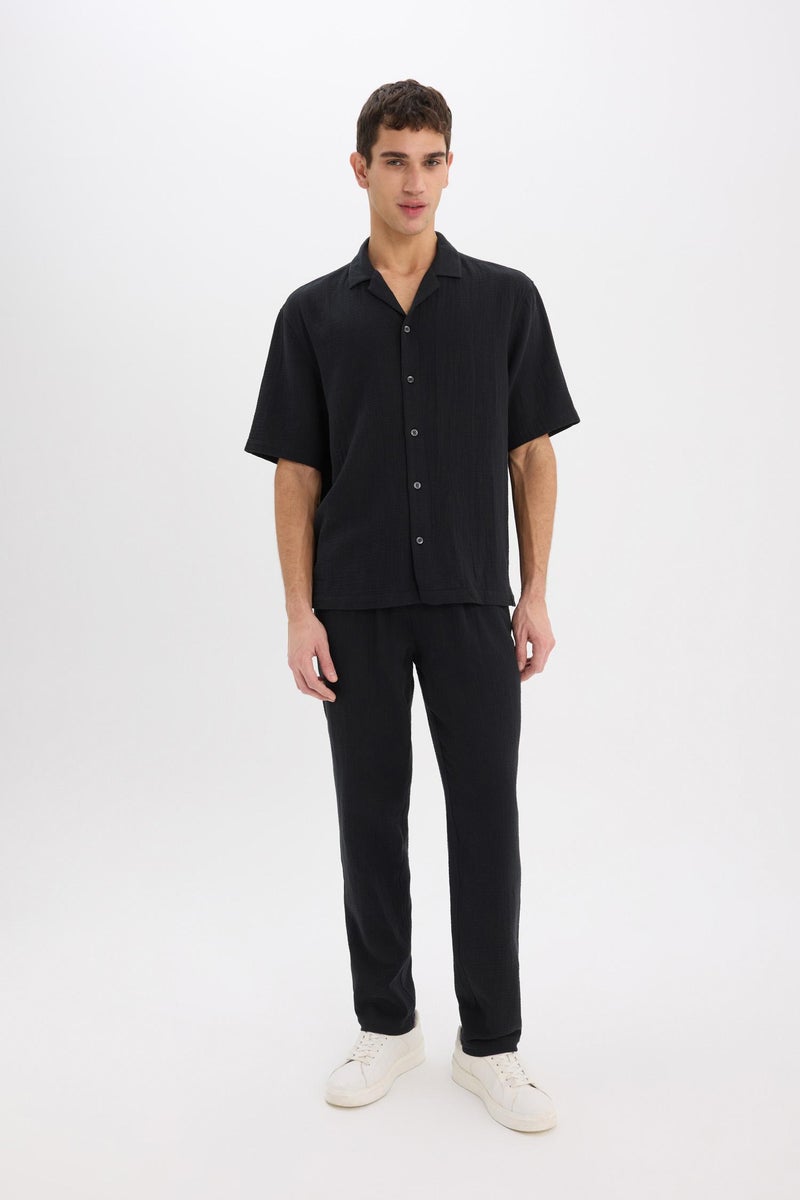 DeFacto Man Relax Fit Resort Neck Cotton Short Sleeve Shirt - Image 3