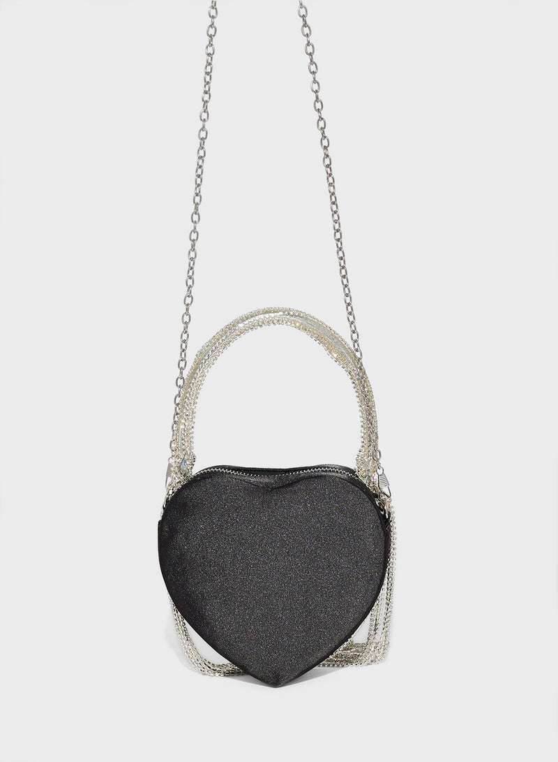 Ginger Heart Diamante Clutch Bag  - Image 2
