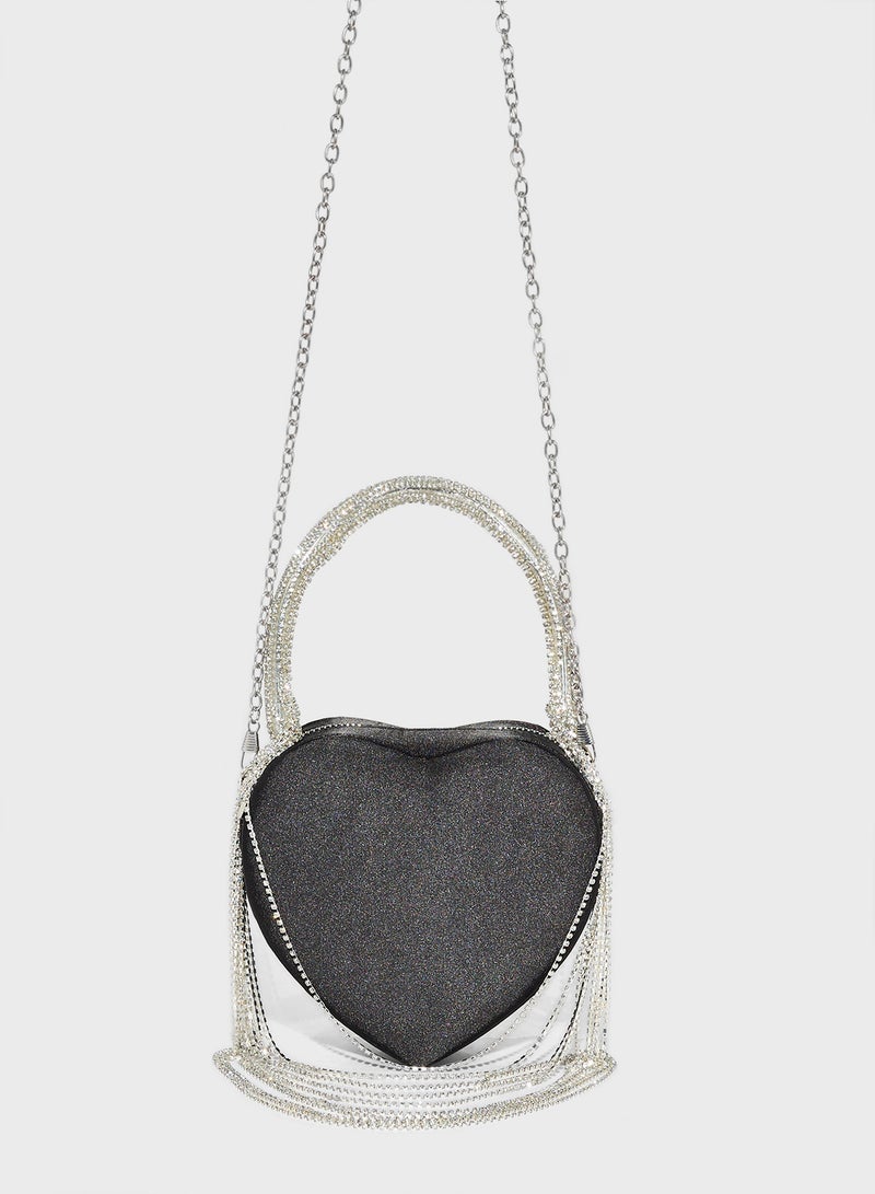 Ginger Heart Diamante Clutch Bag  - Image 1
