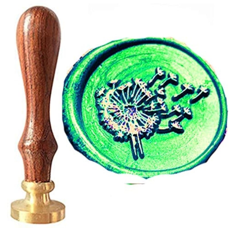 MNYR Dandelion Wax Seal Stamp  Nature Design Copper Head Rosewood Handle  25mm30mm  Wedding Invitations Gift Wrapping Snail Mail