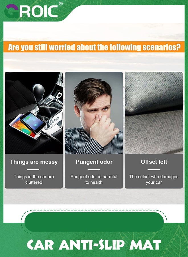 GROIC Grid Car Dashboard Anti-Slip Mat, Universal Car Dash Sticky Rubber Mat, Multifunctional Non-Slip Adhesive Pad Auto Dash Gripping Mat for Cell Phones, Keys, Coins, Sunglasses - Image 3