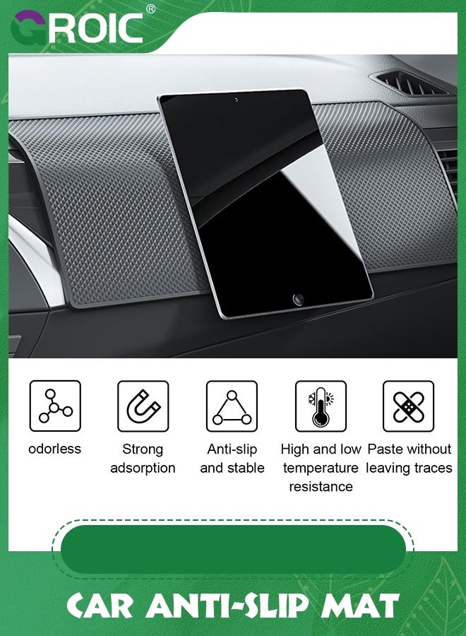 GROIC Grid Car Dashboard Anti-Slip Mat, Universal Car Dash Sticky Rubber Mat, Multifunctional Non-Slip Adhesive Pad Auto Dash Gripping Mat for Cell Phones, Keys, Coins, Sunglasses - Image 4
