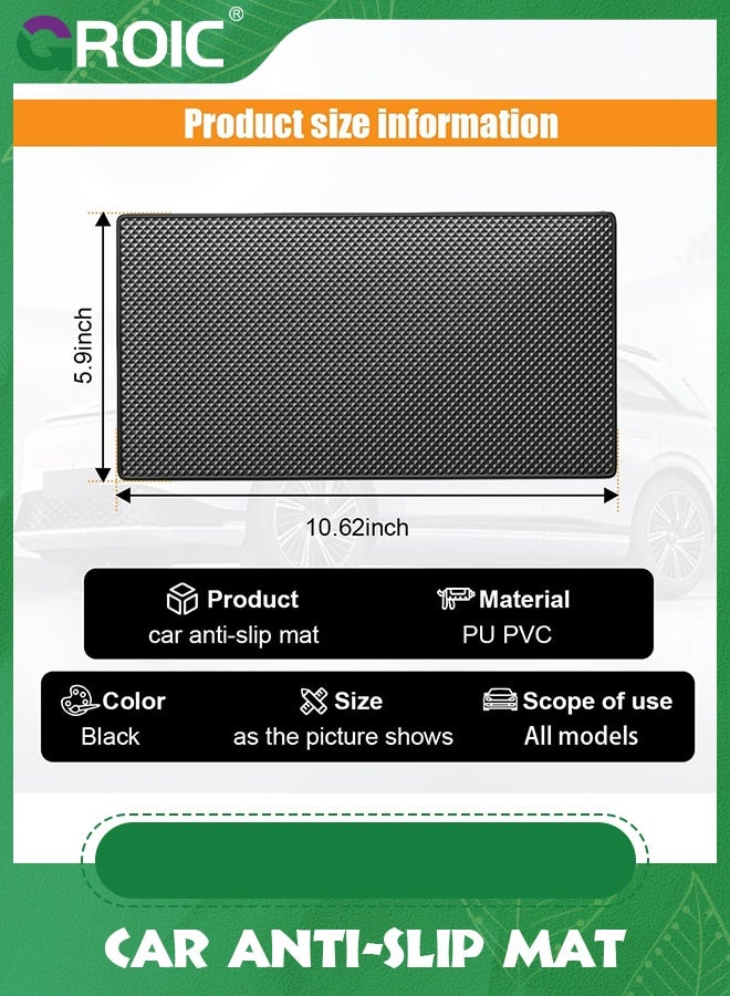 GROIC Grid Car Dashboard Anti-Slip Mat, Universal Car Dash Sticky Rubber Mat, Multifunctional Non-Slip Adhesive Pad Auto Dash Gripping Mat for Cell Phones, Keys, Coins, Sunglasses - Image 2