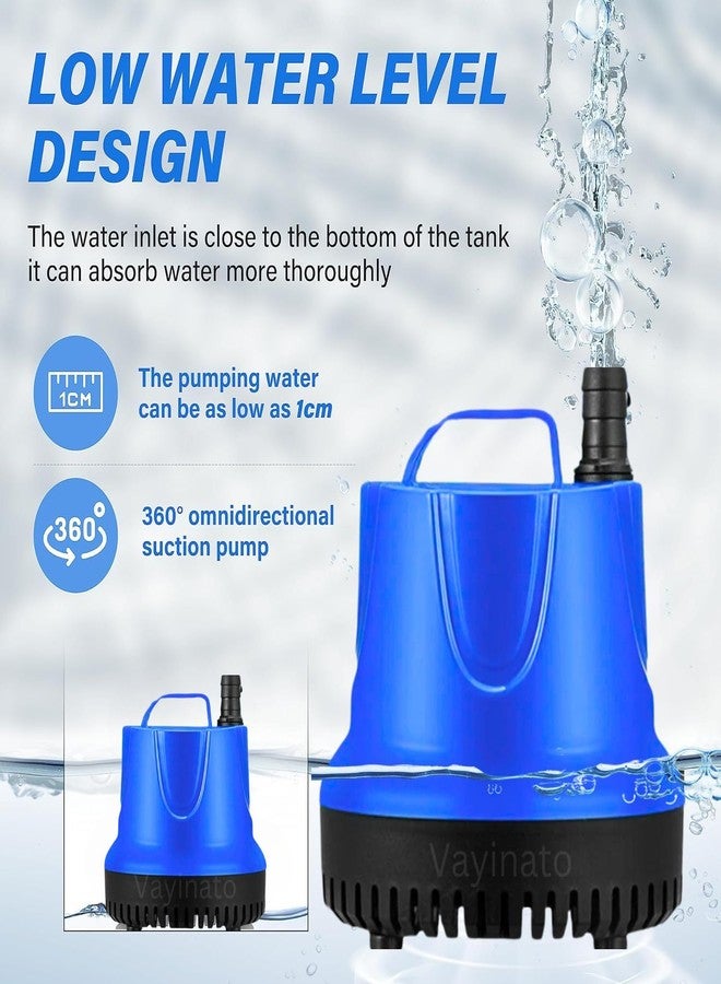 VAYINATO® 40 WATTS | 2000L/Hr | Lifts Upto 2.0M (Blue) Submersible Bottom Suction Water Pump with 2-Nozzles, Perfect for Fish Tank, Pond, Aquarium, Hydroponics and Water Fountains - Image 2