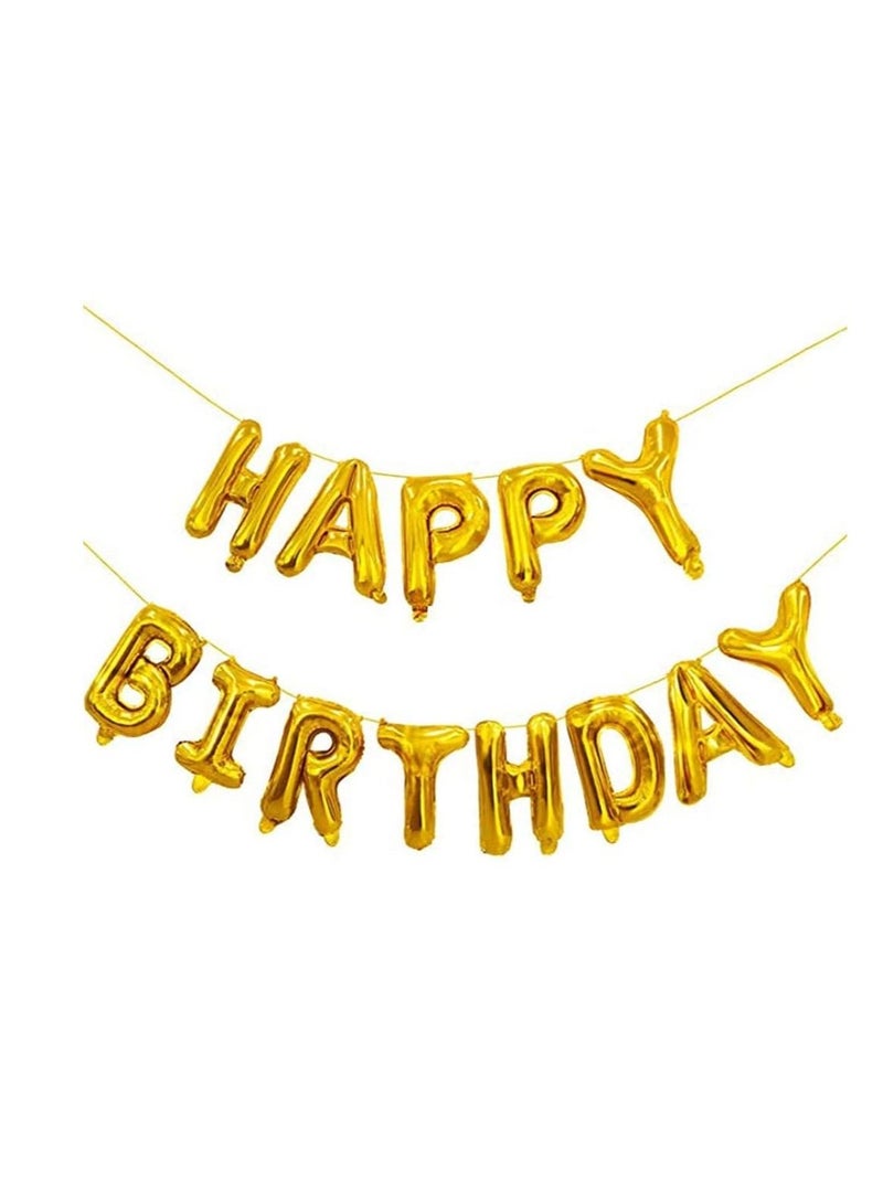 MARKQ Gold Happy Birthday Balloons Decoration Set with Foil Letter Balloons Banner, 6 Latex Balloons, 2 Star Balloons, 4 Confetti Balloons  - Image 5