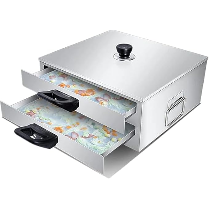 جهاز بخار الأرز، جهاز بخار لفائف المعكرونة والأرز من الفولاذ المقاوم للصدأ، جهاز بخار تشانغفن الصيني مع درج من طبقتين، أدوات طهي المطبخ~ - Image 1