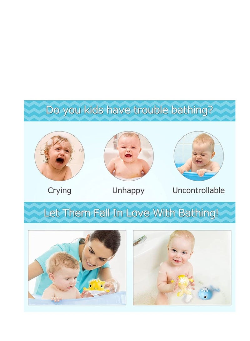 SYOSI Bath Toys Magnetic Fishing Games Wind-up Swimming Whales Water Table Pool Bath Fun Time Bathtub Tub Toy for Toddlers Baby Kids Infant Girls Boys Age 1 2 3 4 5 6 Years Old - Image 3