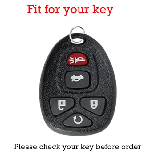 KUNIO For Chevy TPU Key Fob Cover Case Fit for Chevy Traverse Tahoe Suburban GMC Yukon Acadia Cadillac Escalade SRX Buick Enclave Saturn Outlook Keychain Key Holder Accessories 5 Button A Black - Image 2