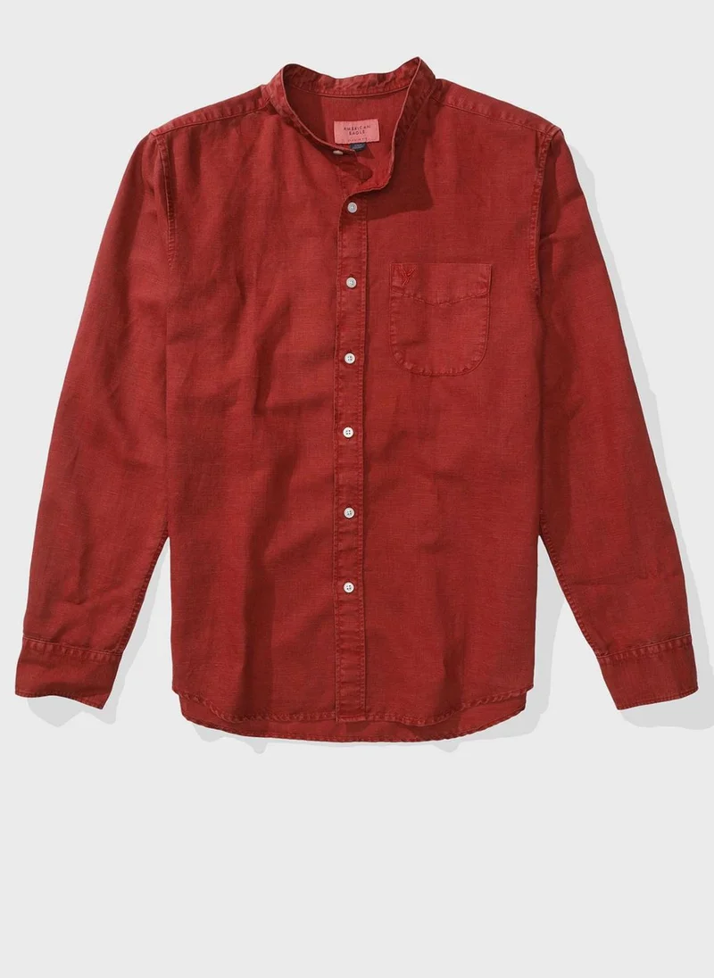 American Eagle Band Collar Regular Fit Shirt