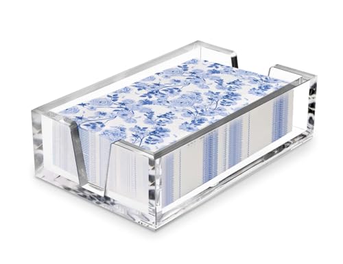 LEVIMETREE Acrylic Guest Towel Holder Tray for Bathroom – Napkin Holder for Disposable Paper Towels, Hand Towel Organizer for Vanity or Bathroom, Clear Bathroom Accessory, 8.7 x 5.2 x 2.5 Inch Size - Image 1