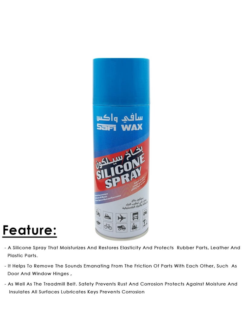 Safi WAX SAFI WAX Multipurpose Silicone Spray - Moisturizes, Protects & Restores Elasticity for Rubber, Leather & Plastic Parts - 400ml  - Image 2