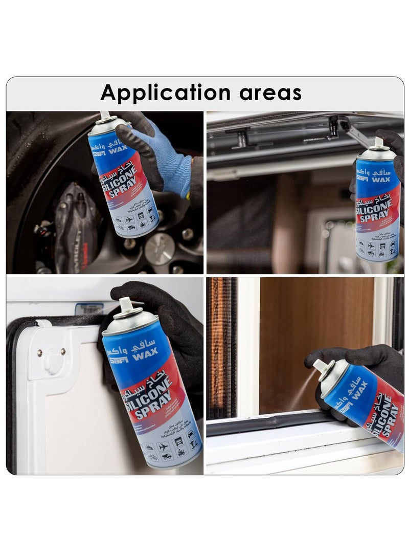 Safi WAX SAFI WAX Multipurpose Silicone Spray - Moisturizes, Protects & Restores Elasticity for Rubber, Leather & Plastic Parts - 400ml  - Image 3