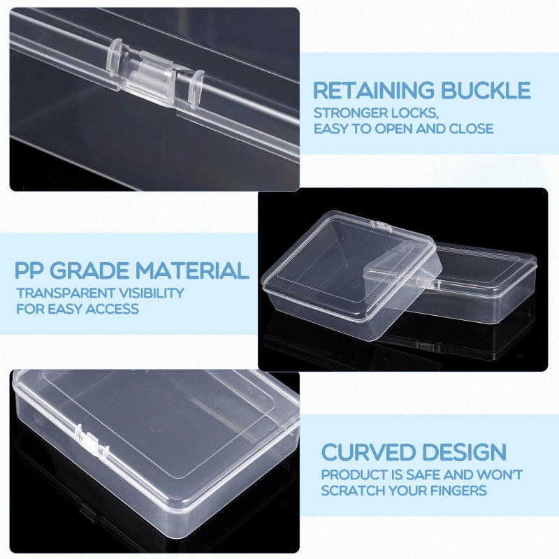 Jetec 6 Pieces Mini Plastic Clear Beads Storage Containers Box for Collecting Small Items, Beads, Jewelry, Business Cards, Game Pieces, Crafts (5 x 4 x 1.3 Inch) - Image 4