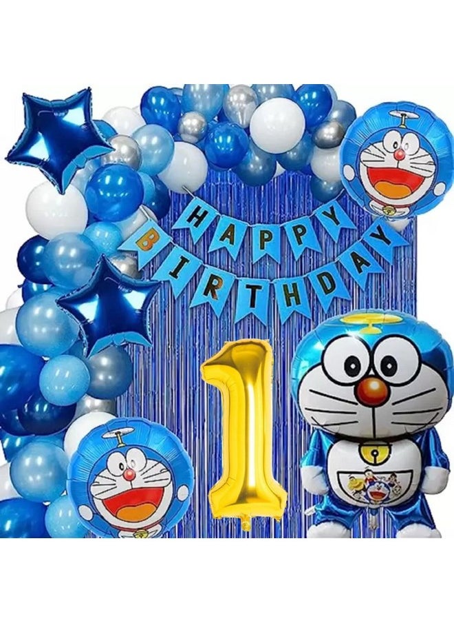 Urban Classic - Urban Classic Doraemon Happy Birthday theme pack of 61 pcs for Boys and Girls| Doraemon Decoration set (1st Birthday) - Image 1