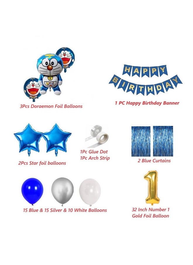 Urban Classic - Urban Classic Doraemon Happy Birthday theme pack of 61 pcs for Boys and Girls| Doraemon Decoration set (1st Birthday) - Image 1
