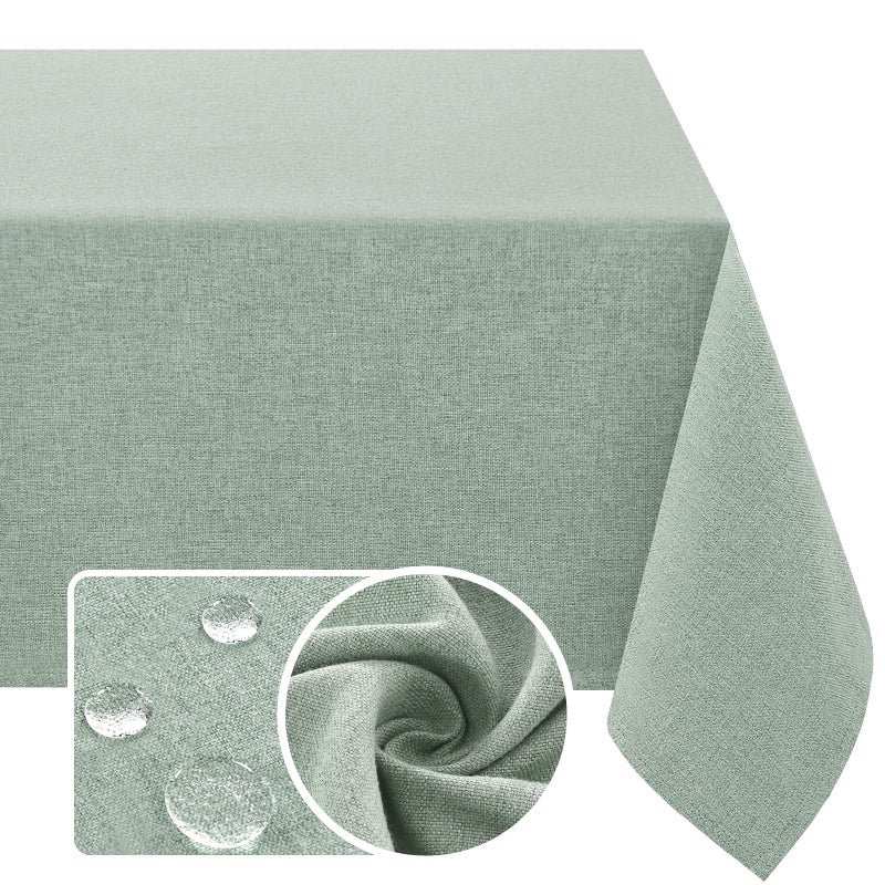 H.VERSAILTEX HVERSAILTEX Linen Textured Tablecloth Square 54 x 54 Waterproof Solid Linen Woven Tablecloth SpillProof Linen Look Cover for Party Table Extra Soft and Thick Fabric Wrinkle Free Heather Sage 
