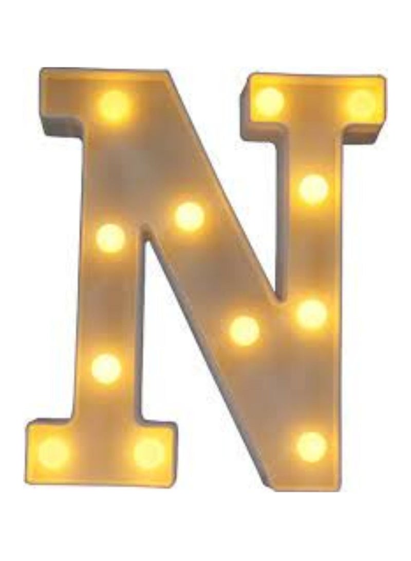 Alphabet LED Letter Lights Light Up Plastic Letters Standing Hanging N ( 8.54in x 7.2in x 1.7inches ) - Image 4