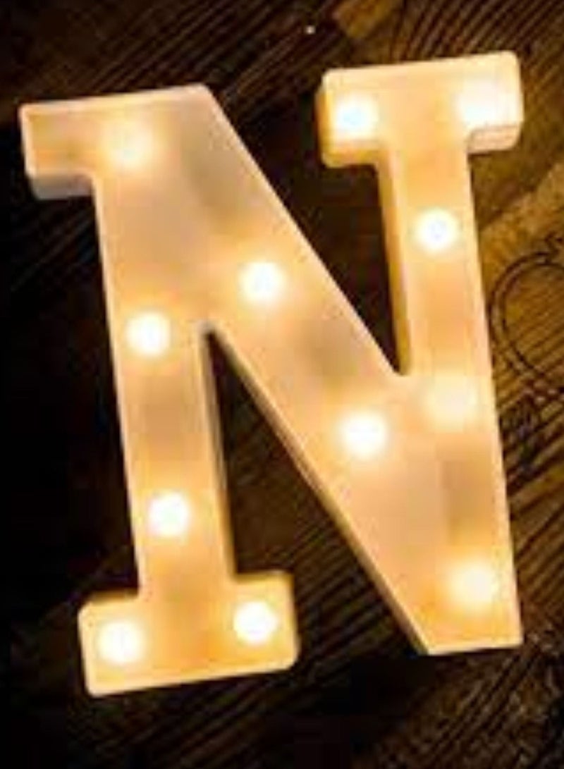 Alphabet LED Letter Lights Light Up Plastic Letters Standing Hanging N ( 8.54in x 7.2in x 1.7inches ) - Image 2