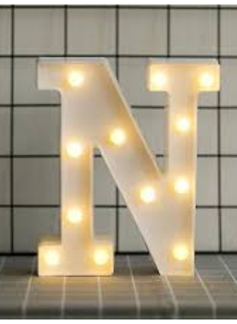 Alphabet LED Letter Lights Light Up Plastic Letters Standing Hanging N ( 8.54in x 7.2in x 1.7inches ) - Image 5