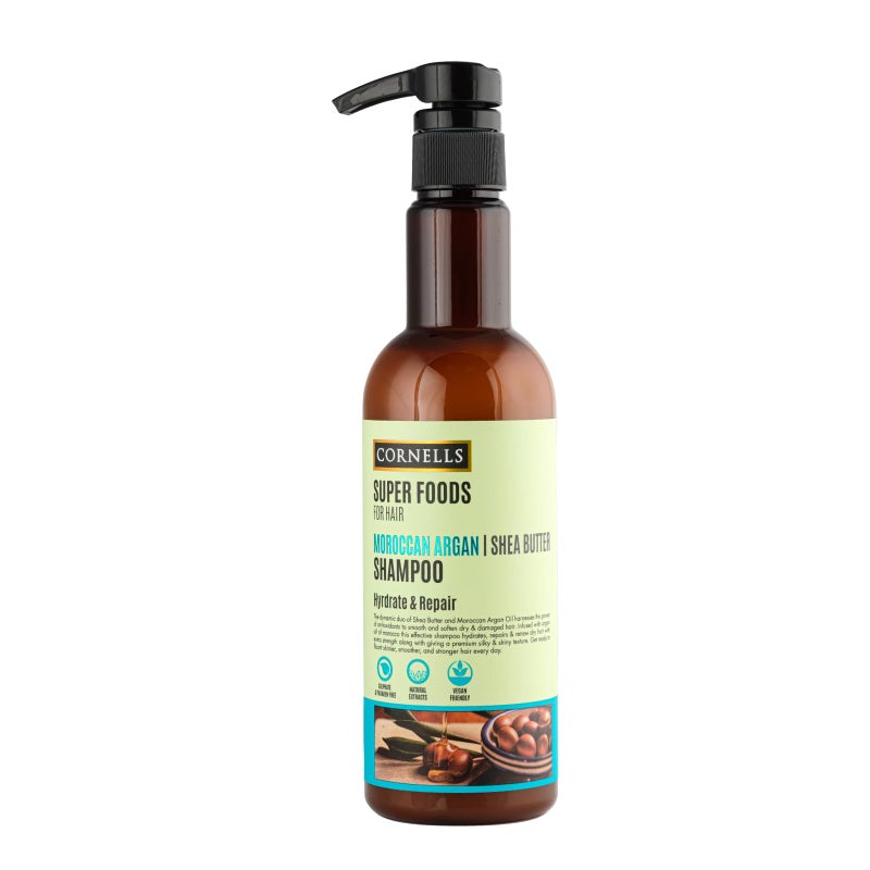 CORNELLS WELLNESS Cornells Super Foods For Hair Moroccan Argan Shea Butter Shampoo 500ml | For Men & Women | Hydrate | Repair | Sulphate & Paraben Free | Hair Care - Image 1