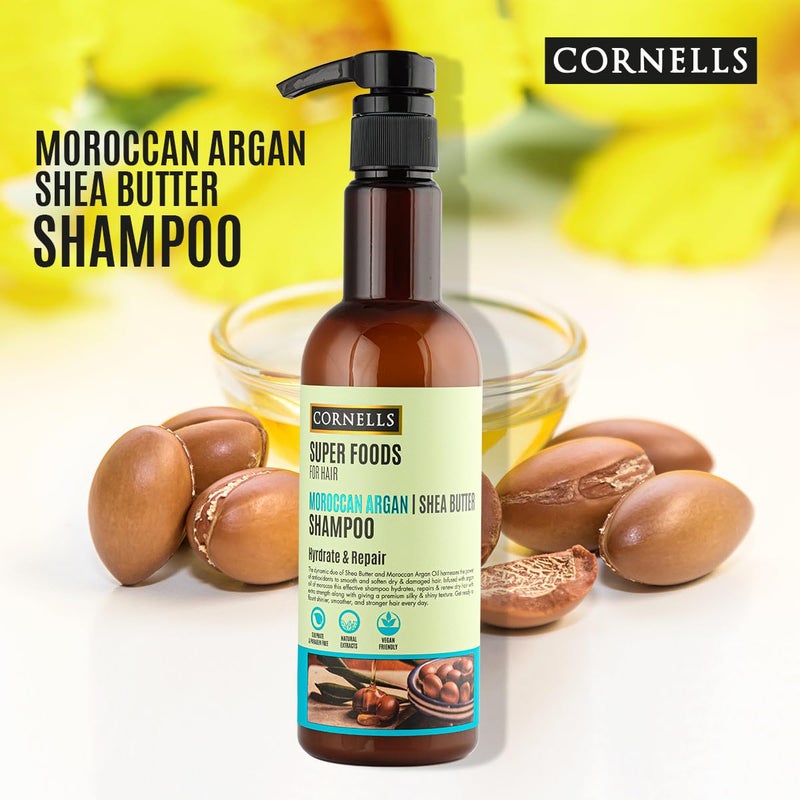 CORNELLS WELLNESS Cornells Super Foods For Hair Moroccan Argan Shea Butter Shampoo 500ml | For Men & Women | Hydrate | Repair | Sulphate & Paraben Free | Hair Care - Image 2