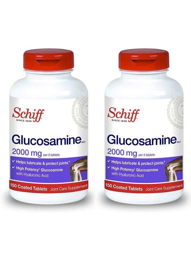 Schiff Glucosamine with Hyaluronic Acid, 2000mg Glucosamine, Joint Care Supplement Helps Lubricate & Protect Joints*, 150 Count (Pack of 2) - Image 1