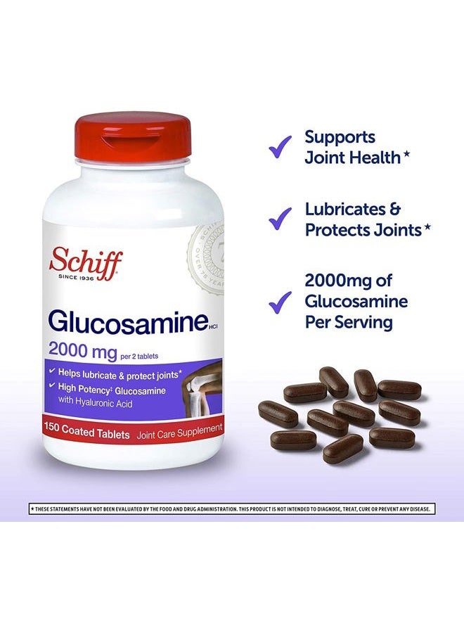 Schiff Glucosamine with Hyaluronic Acid, 2000mg Glucosamine, Joint Care Supplement Helps Lubricate & Protect Joints*, 150 Count (Pack of 2) - Image 2
