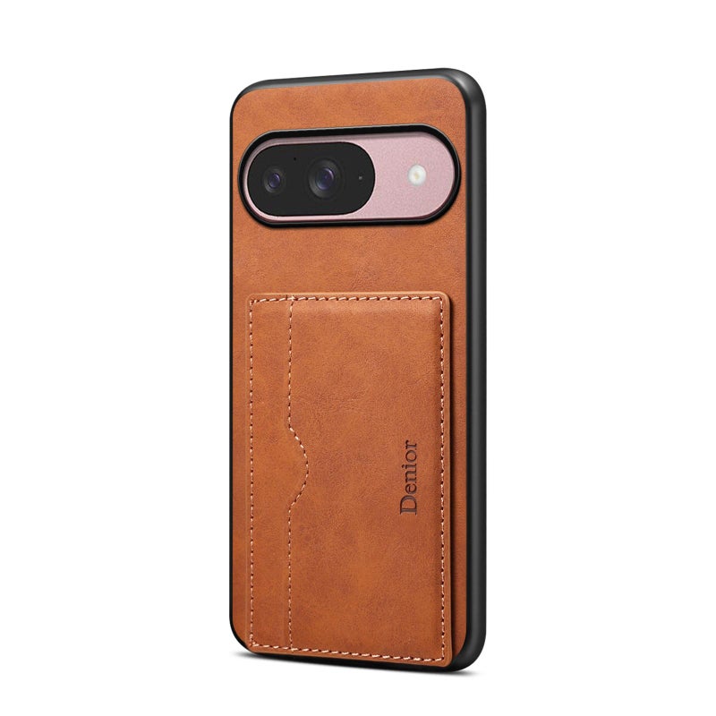 Denior For Google Pixel 10 Pro / Pixel 10 D08 Pu Single Card Slot Holder Phone Case(Brown) - Image 1