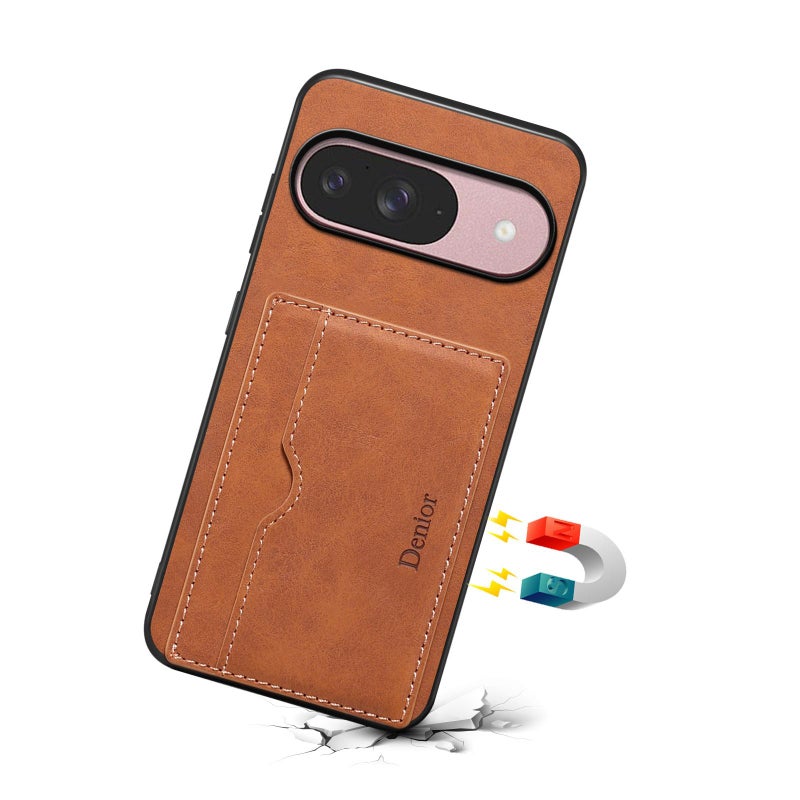 Denior For Google Pixel 10 Pro / Pixel 10 D08 Pu Single Card Slot Holder Phone Case(Brown) - Image 3