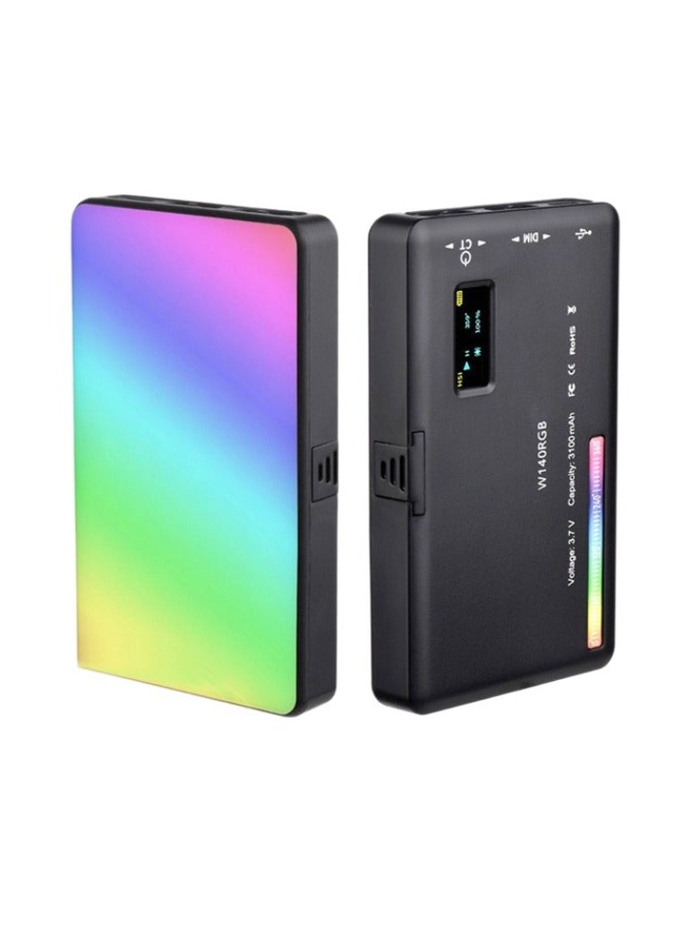 Excefore W140RGB Portable Video Light, Dimmable Rechargeable Photography Fill Light, High Brightness High CRI LED Camera Light For Vlog Live Streaming Video Conference, (1pc, W140RGB Single Light) - Image 1